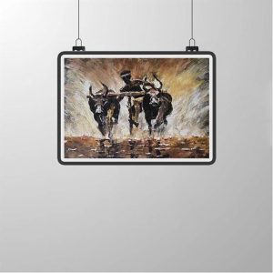 Bull Race - Acrylic on canvas - 34 in x 23 in