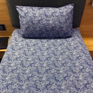 Printed Single Bed cover with one pillow cover made of 100% Cotton - Love for Home - Moonlit Flower